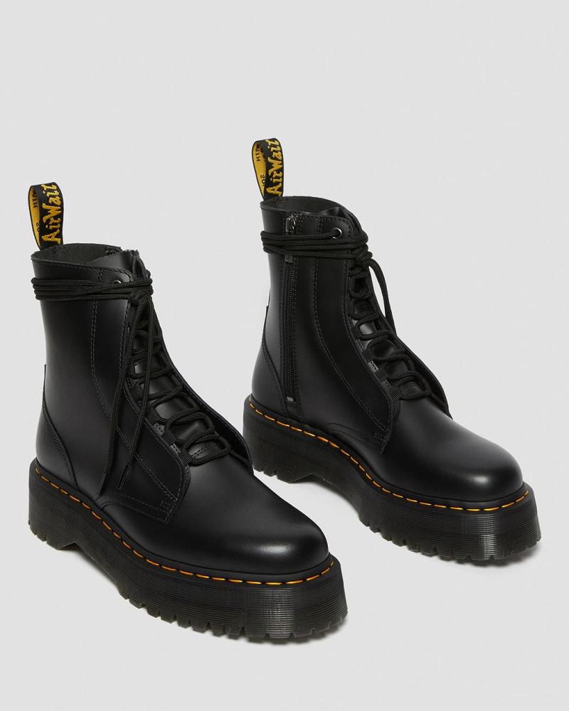 Dr Martens Jarrick Smooth Læder Platform Støvler Dame Sort | DK 249BEX